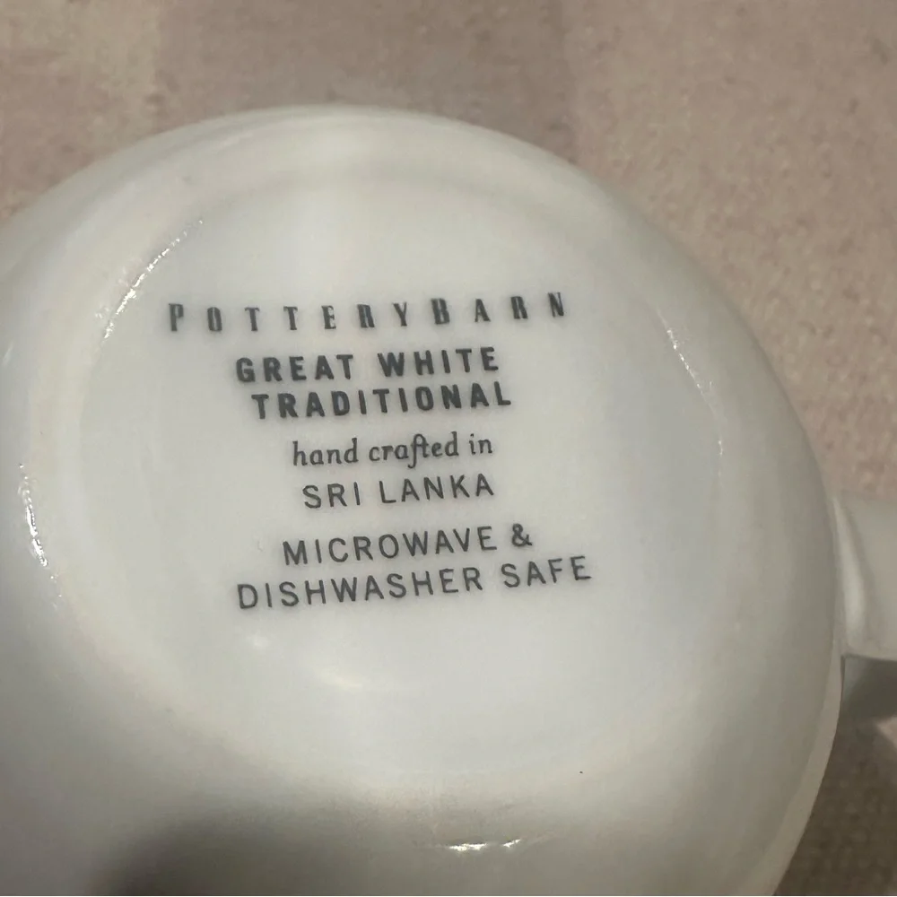 Pottery Barn Tea Time White Black Mug
